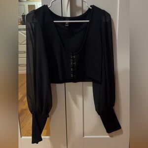 Windsor cropped button down blouse